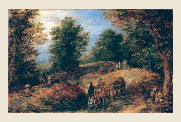 Eu[Qij-Landscape with Travelers on a Woodland Path