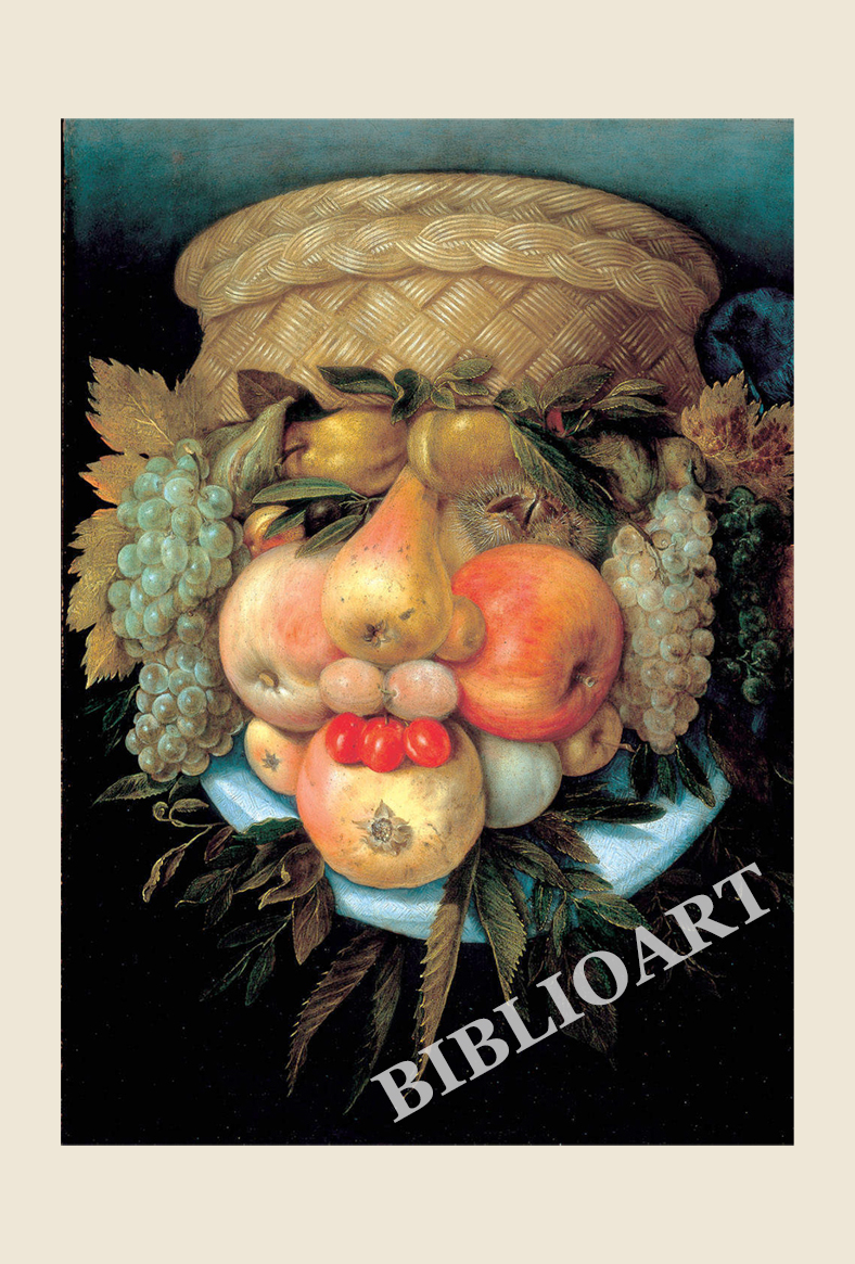 ビブリオポリ アルチンボルド 果物籠のある上下絵の頭部