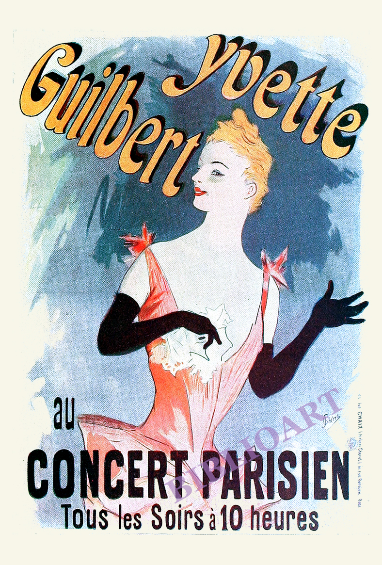 ruI|-VF-Art Nouveau poster for Yvette Guilbert