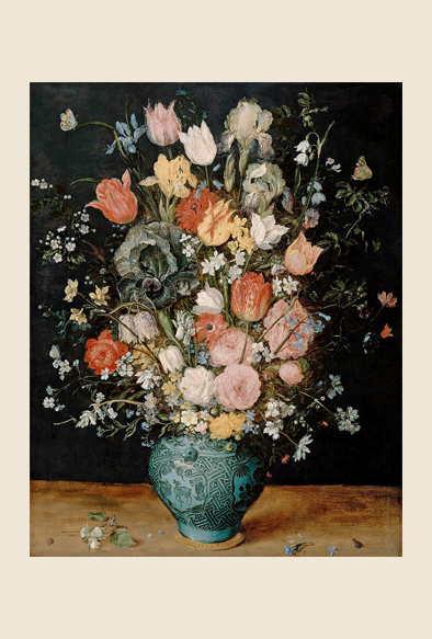 ビブリオポリ-ヤン・ブリューゲル（父）-Bouquet of flowers in a blue vase