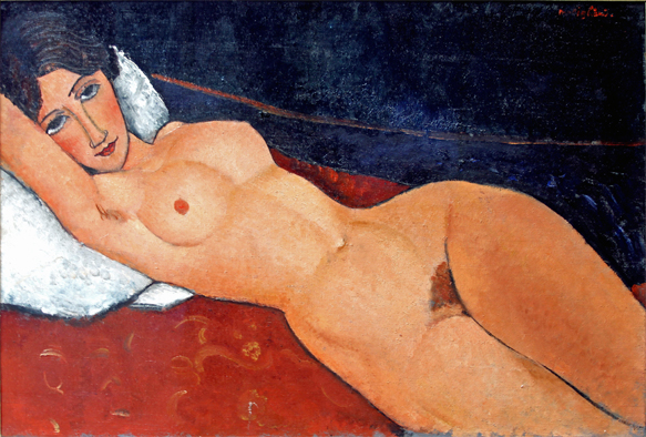 ruI|-fBA[j-Female Nude Reclining on a White Pillow