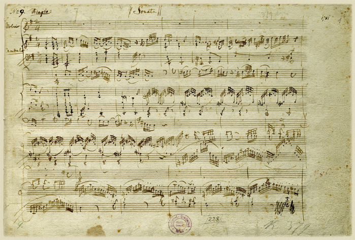 モーツァルト自筆譜−ヴァイオリン・ソナタ