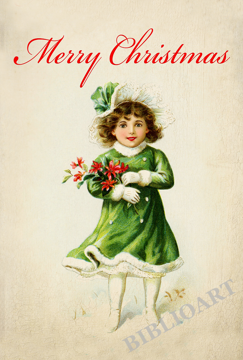 ビブリオポリ-クリスマスカード-子供と動物