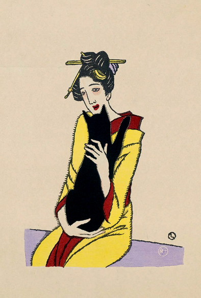 ビブリオポリ-竹久夢二-黒猫を抱く女